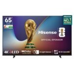 Hisense 164 cm (65 Inches) 4K Ultra HD Smart QLED TV | Dolby Vision Atmos, HDR10+, Dolby Audio | AI 4K Upscaler | ALLM | MEMC | HDR 10+Decoding | Voice Control | VIDAA OS | 65E7Q (Black)