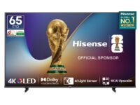 Hisense 164 cm (65 Inches) 4K Ultra HD Smart QLED TV | Dolby Vision Atmos, HDR10+, Dolby Audio | AI 4K Upscaler | ALLM | MEMC | HDR 10+Decoding | Voice Control | VIDAA OS | 65E7Q (Black)