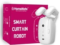HomeMate Smart Curtain Opener, Remote Control Electric Automatic Smart Curtain Opener- Wireless | App Control | Compatible with Amazon Alexa, Google Home & Siri | Roman Rod