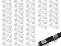 Homeaura 40 Pcs Cable Clips for Wire Management on Wall | Self-Adhesive Wire Organizer Clips for Wall Desk Office Home | Heavy Duty Cable Clips for Laptop Computer | Transparent Wire Clips (9mm)