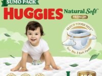 Huggies Natural Soft Premium Baby Diaper Pants, Our No.1 Soft Pants, Large (L) Size (9-14 Kgs), Sumo Pack of 150 diapers | Cloud Softness All over with India's 1st Cloud Touch BeltTM