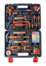 IBELL TB145-9, 145 Piece Socket Wrench Auto Repair Tool Combination Package Mixed Tool Set Hand Tool Kit with Plastic Toolbox Storage Case, orange;black