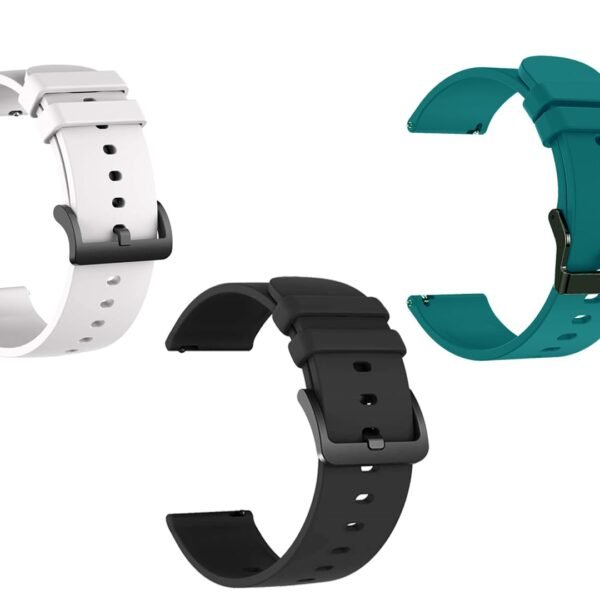 IIK COLLECTION 22mm Silicone Strap for Smart Watches | Combo Pack Compatible With Noise, Fireboltt, Boat Xtend, Pebble, Boat Flash, Noise Color Fit, Ultra Smart Watch & All Watches
