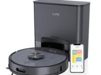 ILIFE T20s Pro Robot Vacuum Cleaner with Advanced LiDAR Navigation, Self-Emptying for Up to 10 Weeks, 6500Pa Suction, Simultaneous Vac and Mop, Multi Floor Maps, Customized Cleaning, App, Alexa & GH