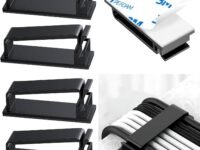 INOVERA (LABEL) 20 Pieces Cable Management Clips - Wire Organizer Cord Holder Clip with 3M Adhesive Foam for Desktop Tv Pc Cables Office Home (Black)
