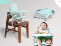 Infantso Booster Chair for Baby Chair for 0 to 3 Year Baby with 4 Level Height Adjustment | Baby Feeding Chair for 0 to 5 Years with 3 Point Safety Belt & Removable Dining Tray for 6 Month to 3 Years