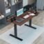 JIN OFFICE Titan Premium Dual Motor 3-Stage Electric Height Adjustable Desk| Sit Stand Table| Standing Desk Ergonomic with 125Kg Wt. Cap, 3 Year Warranty (Black Frame | Brown Top, 1500 x 750 mm)