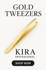 KIRA Tweezer Plucker Precision Tweezers For Eyebrows, Ingrown Hair, Plucking Daily, Hair Removal And Beauty Tool With Stainless Steel (Gold)
