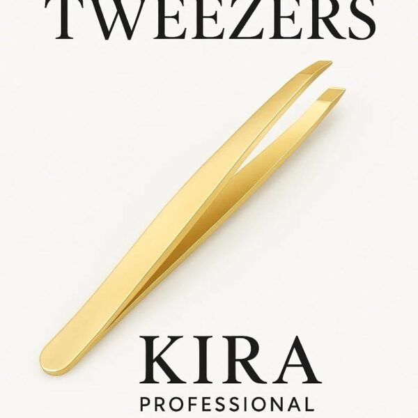 KIRA Tweezer Plucker Precision Tweezers For Eyebrows, Ingrown Hair, Plucking Daily, Hair Removal And Beauty Tool With Stainless Steel (Gold)