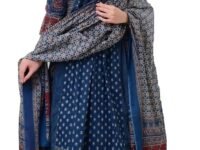 KLOSIA Women's Rayon Printed Anarkali Kurta and Pant with Dupatta Set