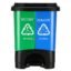 KOLORR Twin Bin 19L Dustbin Dry & Wet Waste Pedal Dustbins / 2 In 1 Dustbin Trash Can/Plastic Garbage Bins with Lid for Home Kitchen - Blue & Green Colour – Medium Size