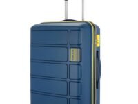 Kamiliant by American Tourister Harrier Zing | Trolley Bag Check-In Medium Size (68 cms) for Travel| Hard Case Polypropylene (PP) Suitcase | 360° 8-Wheel Luggage Trolley | Combination Lock | Navy Blue