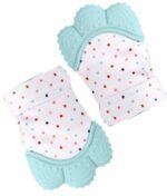 KidDough Baby Soft Teething Mitten Teether Glove, Teether For 3 To 6 Months Baby, Teething Pain Relief Toy Glove, Natural Remedy For Infants & Toddlers (Pack Of 2) (Color: Sea Green) - Silicone
