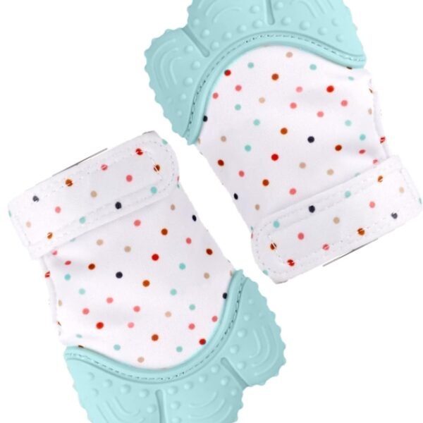 KidDough Baby Soft Teething Mitten Teether Glove, Teether For 3 To 6 Months Baby, Teething Pain Relief Toy Glove, Natural Remedy For Infants & Toddlers (Pack Of 2) (Color: Sea Green) - Silicone