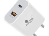 Kratos Power PQ1 45 W Charger Adapter, Dual Port (USB + Type C), Supports PD Charging via Type C Port, Compatible with Smartphones, Tablets & Smartwatch, Fast Charger Type c,White