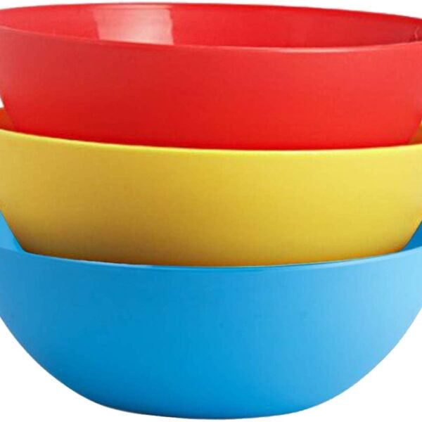 Kuber Industries Plastic Solid Mixing Bowl - 2000ml 3 Piece Multicolor (CTKTC034744)