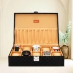 LEDO Men's and Women's PU Leather Watch Box Organizer Case in Royal Black Color with 10 Slots of Watches