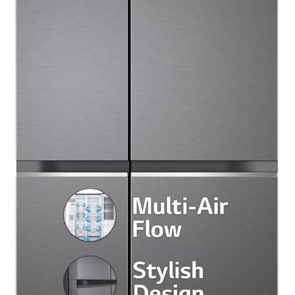 LG 655 L Frost-Free Smart Inverter Double Door Side-By-Side Refrigerator (GL-B257HDSY, Dazzle Steel, Express Freeze | Multi Air-Flow)