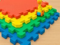 LILTOES EVA Interlocking Play Mat -12 mm Thick | Kids mats for Floor - Set of 16 Tiles (Multicolour)