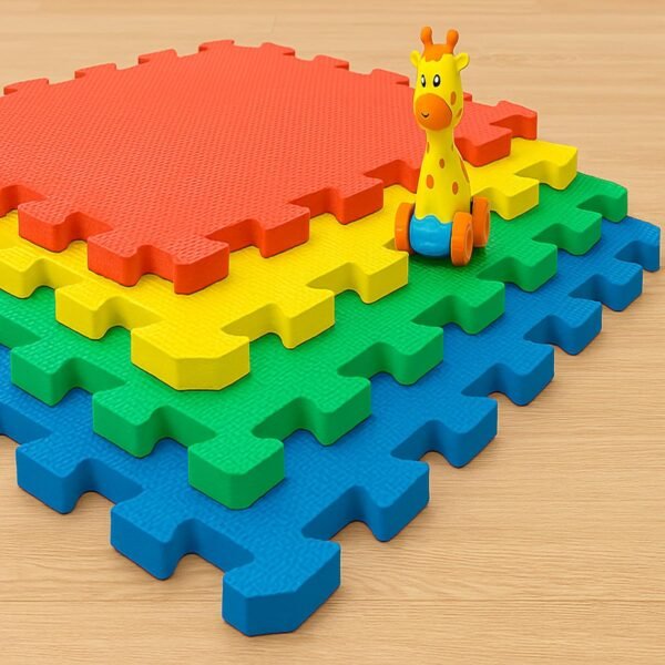 LILTOES EVA Interlocking Play Mat -12 mm Thick | Kids mats for Floor - Set of 16 Tiles (Multicolour)