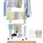 LIVINGBASICS 4 Shoe Drying Shelves with 3 Layer Clothes Stand for Drying/Cloth Drying Stand/Cloth Stand for Drying Clothes/Cloth Drying Stand for Balcony/Stainless Steel Dryer Rack (Snow White)
