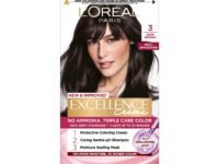 L'Oréal Paris Permanent Hair Colour, Radiant At-Home Hair Colour with up to 100% Grey Coverage, Pro-Keratin, Up to 8 Weeks of Colour, Excellence Crème, 3 Natural Darkest Brown, 72ml+100g