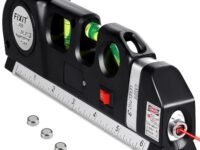 Laser Level, Semlos Multipurpose Line Laser Leveler Tool Cross Line Lasers With 8FT/2.5M Standard Measure Tape and Metric Rulers for Hanging Pictures Tile Walls