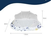 LifeKrafts Foldable Baby Mosquito Net, Bottomless Net for Infants, for Safe & Easy Use | Ensures Your Baby's Safe Sleep 110 x 65 x 60cms, for Babies & Toddlers (0 to 24 Months) - Color Pattern