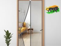 LifeKrafts Polyester Magnetic Mosquito Net for Door | Mosquito Curtain for All Door Types & Sizes | Auto-Closing Insect Screen to Keep Mosquito Out (210x100 cms, Grey)