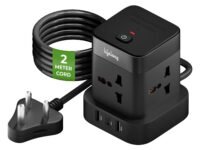 Lifelong Electronics Extension Board 7-in-1 with Switch | 4 AC Sockets + 3 USB Ports (2 Type A + 1 Type C) | Overload Protection | Desk Accessories & Multiplug Gadget | 2M Cord (Model: Cube)