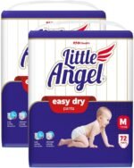 Little Angel Easy Dry Diaper Pants with 12 hrs Absorption Medium (M) Size 144 Count, Pack of 2, 7-12 Kgs - M (72 Count, Pack of 2)