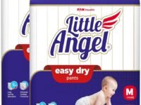 Little Angel Easy Dry Diaper Pants with 12 hrs Absorption Medium (M) Size 144 Count, Pack of 2, 7-12 Kgs - M (72 Count, Pack of 2)