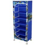 Little One'S | 7 Shelves Baby Foldable Wardrobe | Jungle Blue (Made In India) - Fabric
