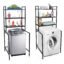 Livzing 3 Tier Adjustable Over Washing Machine Storage Rack – Powder Coated Metal Over The Toilet Space Saving Organizer – Multipurpose Storage Free Standing Shelf for Bathroom