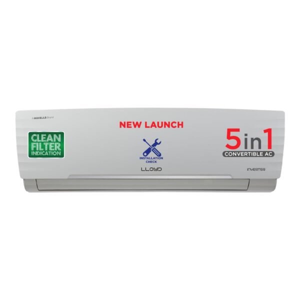 Lloyd 1.5 Ton 3 Star Inverter Split AC (5 in 1 Convertible, Cools Even at 52°C, Turbo Cool, Anti Corrosion Coating, 100% Copper, White, GLS18I3FWAGC)