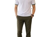 Louis Philippe Men's Slim Fit Premium High-End 24s Pique in Superior Cotton Cut & Sew Design Color Block Shoulder Half Sleeve Polo T-Shirt
