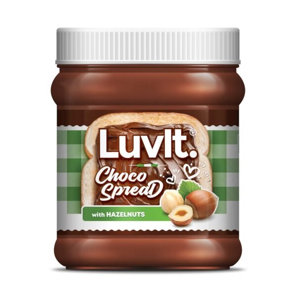 LuvIt Choco Spread with Hazelnut | Smooth & Delicious | Best for Chocolate Bread, Cakes, Shakes, Dosa, Roti | Pack of 1-310g