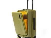 MOKOBARA The Transit Cabin Pro Luggage Small Cabin Size Polycarbonate Hardsided 8 Hinimoto Wheels Suitcase for Travelling (So Matcha Limeray),56 Cm (So Matcha Limeray 2.0)