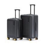 MOKOBARA The Transit Luggage Set of 2 | Cabin & Check-in Suitcases | 40L & 65L Capacity | Polycarbonate Hardshell | TSA Lock & Silent Wheels | for Travel | Black | Money Moves