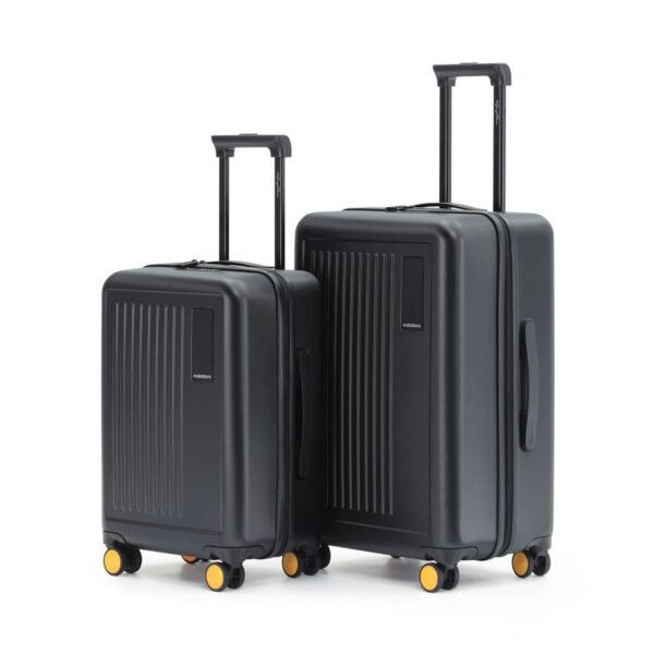 MOKOBARA The Transit Luggage Set of 2 | Cabin & Check-in Suitcases | 40L & 65L Capacity | Polycarbonate Hardshell | TSA Lock & Silent Wheels | for Travel | Black | Money Moves