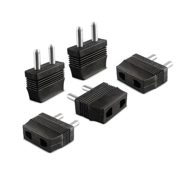 MX World Conversion (2 Pin Flat & 2 Pin Round) USA Japan China Taiwan ThailandThailand Europe Italy Indonesia and Korea to India (Type -D) Pack of 5