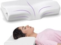 MY ARMOR Cervical Pillow for Neck Pain | 2 Years Warranty | for Spondylitis Neck & Shoulder Pain, Orthopedic Memory Foam Pillow for Sleeping, Regular Size - 18.5x11x3.5 Inch, White Bamboo - Pack of 1