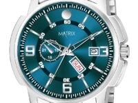 Matrix Black, Blue, White Dial, Day & Date Functioning, Stainless Steel Strap Analog Watch for Men & Women