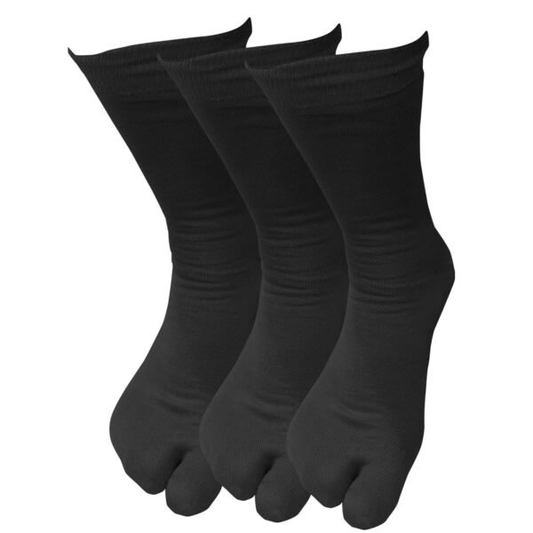 Men's Calf Length Nylon Cotton Thumb Socks (Free Size Black color)