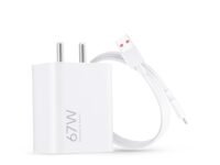 Mi Xiaomi Original 67W Fast Charger Combo/Rapid Charging with Qualcomm Quick Charge 3.0. Includes USB Type-C 6A Fast Charge Cable. Compatable with mobiles, laptops, and Power Banks (White)