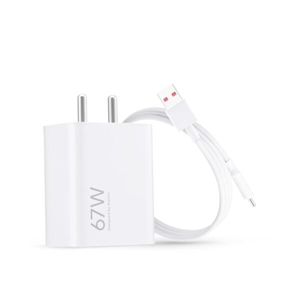 Mi Xiaomi Original 67W Fast Charger Combo/Rapid Charging with Qualcomm Quick Charge 3.0. Includes USB Type-C 6A Fast Charge Cable. Compatable with mobiles, laptops, and Power Banks (White)
