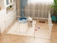 Multipurpose Organiser for Dog/Cats/Small Pets | Playing/Sleeping Cabinet for Dogs/Cats/Small Pets | Foldable House for Dogs/Cats/Small Pets | Bed/Cage for Little Pets (12 Panel, White)