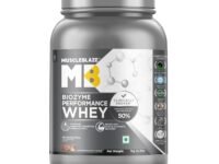 MuscleBlaze Biozyme Performance Whey Protein Powder, Chocolate Hazelnut (1kg / 2.2lbs) | 25g Protein Per Scoop | Clinically Tested 50% Higher Protein Absorption