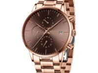 NIBOSI Men's Watches Analog Minimalist Black Dial Watch for Man Business Chronograph Casual Watches Stainless Steel Strap Date