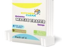 Nano-tech Foam Magic Eraser Sponge for Wall and Kitchen - Chemical-Free Multipurpose Sponge, Ideal for Bathroom and Glass Cleaning, Kitchen Cleaner, and Home Cleaning (Pack of 4)